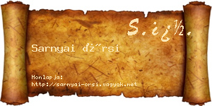 Sarnyai Örsi névjegykártya